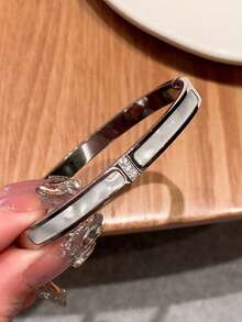 1/5件套不锈钢18K镀金手链套装，镶嵌人造锆石，适合女士日常佩戴，亦可作为市集礼品，防水防褪色珠宝手链组合 - 銀色 - 查看 7
