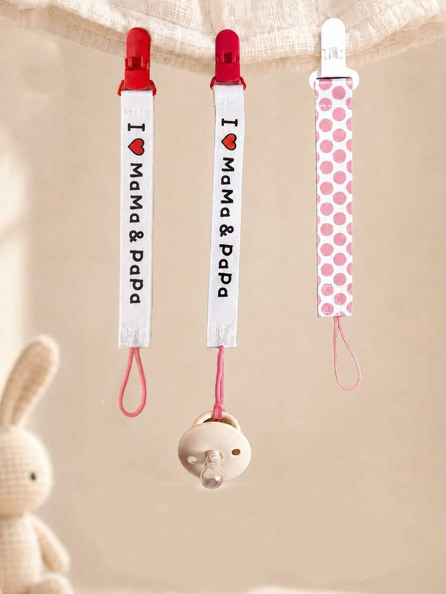 1pc/2pcs Cartoon Pacifier Anti-Drop Chain Toy Anti-Drop Clip Teething Chain Baby Pacifier Chain Baby Teething Stick Bite Rope Anti-Loss Suitable For Newborn Gift Does Not Include Pacifier/Teether - Multicolor - View 1