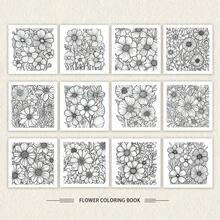 Tlenpo 1 Book, Diverse Floral Pattern Adult Coloring Book - 1 Book 20 Pages, 8.3 X 8.3 Inches, For Adults To Relieve Stress, Anxiety And Other Emotions, Holiday Gift, Back To School Gift, Christmas Gift, Halloween Gift, Also A Perfect Choice For Many Other Holiday Gifts (Accessories Not Included) - F - View 3
