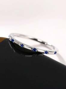 1pc Romantic Cubic Zirconia Ring Women's Wedding Engagement Party Jewelry Valentine's Day Gift - Silver - View 7