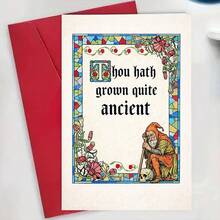 1 Greeting Card And 1 Envelope, 1 Humorous Greeting Card, Suitable For Friends To Joke About Their Age With Medieval Style Illustrations, Used For Lighthearted Sharing Of Life Moments - Sets - View 9