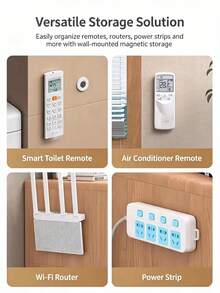 1/6/10pcs Magnetic Remote Control Holder, Remote Control Storage, Wall Floating Shelf, Multiple Remote Control Holder Wall Mount Storage, No-Drill Wall Mount Strong Magnetic Hook, - Multicolor - View 3