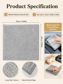 10 buah Handuk Pembersih Mobil Mikrofiber, Sangat Menyerap, Cepat Kering, Dapat Digunakan Kembali dan Dicuci, Kain Pembersih Bebas Serat dan Tahan Minyak, Cocok untuk Detailing Mobil, Dapur dan Pembersihan Rumah - A - View 4