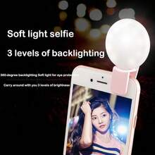 Portable LED Mini Selfie Fill Light, Adjustable Makeup Light, Universal Smartphone Accessory - HRY108 - View 2