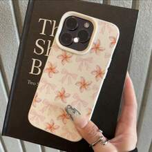 1 buah Casing Ponsel Bahan TPU Motif Pita Pink & Plumeria Layar Penuh Cocok Untuk iPhone 17 Pro Max/17/16 Pro Max/15/13/12/11/ S20 FE/A15/S24/A55/ Note 11/Note 12/Note 13 Pro Pelindung Ponsel Soft Shell Anti-Jatuh Cakupan Penuh - Putih - View 2