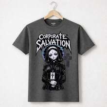 [24h From DE/FR/]Cyber Goth Shirt, Corporate Salvation Nun Tee, Creepy Goth Clothes, Goth, Dark Academia Alte - A - View 3