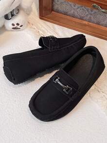 1 Pair Loafers Oxford Shoes, Soft Sole Casual Slip-On Sneakers Suitable For Boys' Spring/Autumn Outdoor Training Wear - Black - View 6