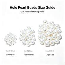 High Brightness Faux Pearl DIY Handmade Jewelry Accessories With Perforated Beads 4-8mm Mixed Loose Bead Material Round Beads. - SET - View 1