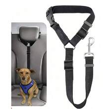 1pc Premium Pet Car Safety Belt, Adjustable Headrest Leash With Chest Harness Buckle, Suitable For Small And Medium Dogs, Essential For Self-Driving Trips - Multicolor - View 5