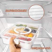 THELIFE Kotak Snack 2/4/8 Kompartemen, Piring Daging Portabel untuk Perjalanan dengan Tutup, Kotak Penyimpanan Makanan Kulkas, Pengatur Snack Buah, Kotak Penyimpanan Terbagi, Kotak Salad, Menjaga Kesegaran Lebih Lama, Aksesoris Dapur, Persiapan Makanan, Peralatan Dapur. - View 8