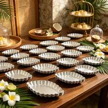 8pcs/12pcs/20pcs Boat Shaped Wavy Edge Egg Tart Molds - Aluminum Oval Non Stick Pie Molds, Dry Easy To Demold, Reusable, Essential For DIY Desserts, Holiday Baking, And Birthday Parties | Boat Design | Durable Baking Tools - View 5