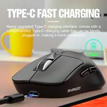 CHANGXIE Wireless Mouse, USB Interface, Ergonomic Design, 6 Silent Buttons, 2.4G/Bluetooth Dual Wireless Connection Mode, With USB Mini Receiver, 6-Button Silent, Up To 3600DPI, Suitable For PC/Laptop, White, Black, Red - View 6