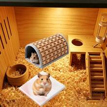 1pc Natural Grass Mat Nest, Summer Cooling Bed For Hamsters, Golden Hamsters And Small Pets, Durable Shelter - View 1