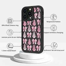 Merry Christma Phone Case For IPhone 11 6.1",Unique Kawaii Snowflake Tree Pattern Aesthetic Xmas Design Cases Soft Silicone TPU Slim Shockproof Protective Bumper White Phone Cover - 黑色 - 查看 4