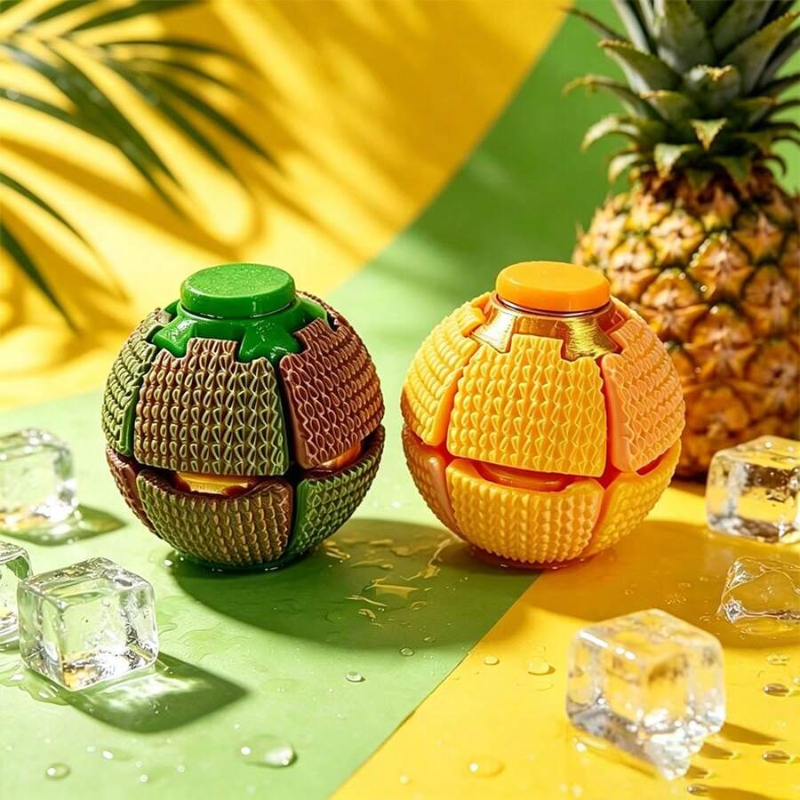 Creative Pineapple Shaped Rotating Spinner, Colorful 3D Printed, Stress Relief Ball, Rotating Finger Spinner, Educational Puzzle Spinner, Random Color