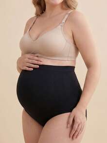 Maternity Solid Color Casual Daily Triangle Panties - Black - View 5