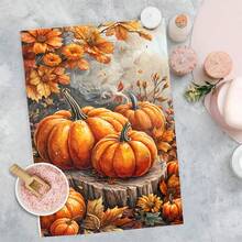 2/4/48pcs Autumn Series Realistic Oil Painting Pumpkin/Tree Stump Pattern Printed Kitchen Towels - Super Soft, Highly Absorbent Polyester Dish And Hand Towels, Perfect For Holiday Decor, Kitchen Decor, Party Decor. - Multicolor - View 10