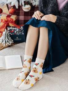 Women's Christmas Athletic Socks With Cartoon Prints, Soft & Cute Christmas Socks, Exclusive Christmas Gift Socks For Ladies - Multicolor - View 6