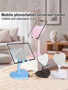1 Buah Dudukan Ponsel & Tablet Berbentuk Hati yang Lucu dan Dapat Diatur, Dudukan Meja Lipat Portabel yang Dapat Diperpanjang dengan Tinggi & Sudut Pandang yang Dapat Diatur, Alas Anti Selip yang Stabil, Dudukan Bebas Genggam Universal untuk Menonton Video, Streaming Langsung, di Rumah, Kantor & Asrama - A - View 3