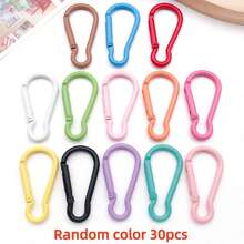5/10/30/60/100pcs Candy Color Lobster Clasp Key Ring Spring Hook DIY Bag Keychain Jewelry Making Accessories Decoration - Multicolor - View 28