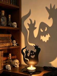 Tempat Lilin Proyeksi Dekoratif Halloween (Lilin Tidak Termasuk), Tempat Lilin Proyeksi Setan Gaya Gotik, Cocok Untuk Dekorasi Halloween, Pesta Tema, Penataan Acara, Dekorasi Rumah, Ornamen Meja, dan Dekorasi Rumah Hantu - Satu ukuran cocok untuk semua. - View 5