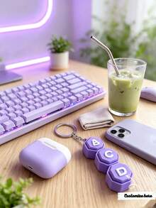 Personalized Name Keychain, Mechanical Keyboard Clicky Stress Relief Toy, ASMR Cherry MX Switch Pendant - Multicolor - View 3