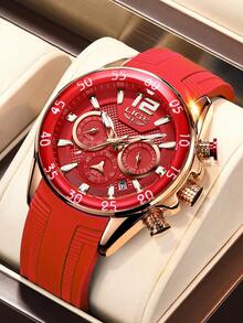Foxbox LIGE Men's Watch Top Brand Stainless Steel Men's Watch Sports Calendar Waterproof Quartz Chronograph - Rose Gold - View 2