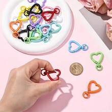 2/4/6/8/10/12Pcs Heart-Shaped DIY Keychain Chain, Colorful Lanyard Keychain Hook, Suitable For Keychains, Lanyards, Bags, Mother's Day, Christmas, Valentine's Day Gifts - Multicolor - View 7