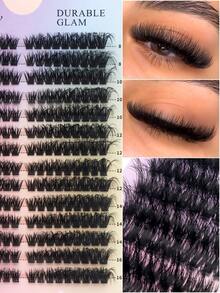 14 Rows 80D False Eyelashes, 252 Clusters Ultra-Dense Large Capacity, European And American Style Cat Eye Lashes, Natural Fluffy Big Eye Makeup Essential, DD Curl, 8-16mm Mixed Length, 3D Stereoscopic Eye Makeup, Beginner-Friendly DIY Quick Wear, Saves Makeup Time, Soft And Lightweight Material, Comfortable Wear Without Eye Pressure, Suitable For Daily, Party, Photography, High Cost-Performance Practical Choice, Suitable For Personal Use And Thoughtful Holiday Gift, Cat Eye Lashes, Halloween - DD - View 4