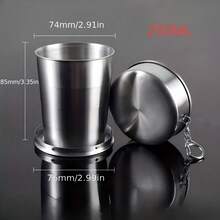 Portable Stainless Steel Cup With Lid - Foldable, Reusable, Multi-Functional Travel Cup, Suitable For Hot Drinks, Outdoor Activities And Sports Occasions, Sports Drink Utensil | Compact Design Cup - Multicolor - View 14