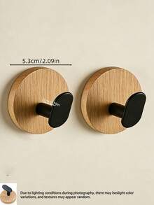 4pcs/2pcs/1pc No-Drill Door Back Hooks, Key Hat Clothing Storage Hooks, Kitchen Bathroom Bedroom Hanging Rack Hooks, Invisible Storage Tools, Clothing Hooks, Simple Design, Fashion Storage, Durable Wood, Reliable Installation - A - View 12