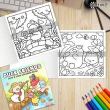 GDTME Libro de Colorear con Tema de Amigos Patos: Libro de Colorear con Patrones Audaces y Fáciles para Adultos y Niños, Ilustraciones Ricas y Lindas de Compañeros Patos, Páginas para Colorear, Regalo Festivo para Útiles Escolares, Halloween, Navidad y Diversas Reuniones de Fiesta, Mejorando la Creatividad, Bellamente Diseñado - amigos patos - Ver 3