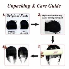 Real Human Hair Wispy French Bangs With Temples,Curved Fringe Hair Accessories,Clip In Air Bangs,Kawaii Hairpieces Quick Hair Change - Multicolor - View 7