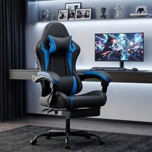 Ergonomic Gaming Chair With Lumbar Support And Headrest, Height-Adjustable Gamer Chair, PC Chair For Adults, Girls And Boys - 藍色 - 查看 6