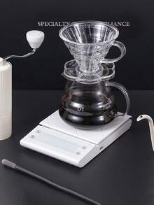 Báscula de cocina electrónica de 3kg con función de puesta a cero de un botón, temporizador, conversión de unidades de un botón para múltiples unidades - Botones de pantalla táctil - Pantalla LED de alta definición - Adecuada para la preparación de café y alimentos. Baterías no incluidas. - Multicolor - Ver 4