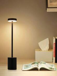 Premium Modern LED Table Lamp, Metal Body Touch-Control Rechargeable Eye-Friendly Desk Light, Large-Capacity Battery Bedside Night Lamp, Minimalist Soft Ambient Light, For Living Room, Bedroom, Office, Nightstand, Ins-Style Home Decor Lamp - Multicolor - View 14