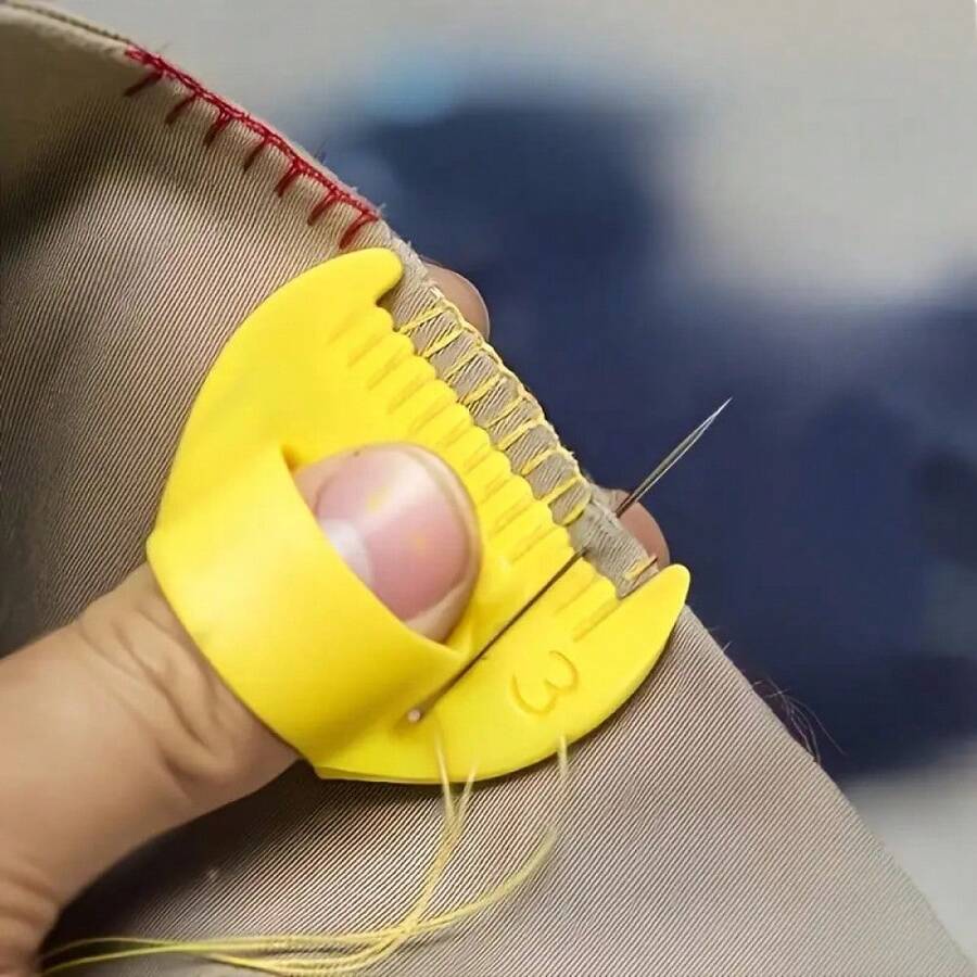 4件組簡易縫紉工具-耐用塑膠邊緣鎖扣與編織工具,適合初學者與長輩,4mm與3mm間距,手工縫紉專案完美配件,人體工學設計,表面光滑 - 2pcs白色+2pcs黃色 - 查看 1