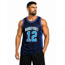 Men Outdoor Tees & Tanks - Navy Blue Basketball - View 2