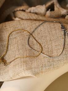1 pieza Tobillera de cadena de serpiente redonda de acero inoxidable chapada en oro de 18K, resistente al agua, regalo de moda para mujer para viajes y playa, adecuada para uso diario y fiestas - Tobillera - Ver 4