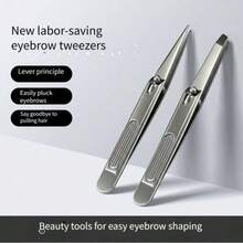 Effortless Eyebrow Tweezers, Made Of Thickened Stainless Steel, Upgraded Non-Slip Handle + Rivet Lever Design, Super Effortless Tweezers For Hair Removal, Eyebrow Tweezers Beard Tweezers Hair Removal Pliers, Available In Pointed And Wide Mouth Options - Multiple Specifications - View 3