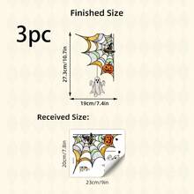 1/3pcs Glass-Style Spiderweb Window Film, Electrostatic Adsorption, Reusable, With A Hanging Ghost Design, Suitable For Halloween Decorations In Bedrooms, Kitchens, And Living Rooms. - Multicolor - View 11