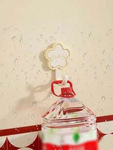 Cute Flower Adhesive Hooks & Wall Hangers, 4/8Pcs Floral Decorative Sticky Hooks Heavy Duty Load-Bearing, Waterproof No Drilling Damage Free Hanging Hooks For Bathroom Kitchen Bedroom Office Dorm, Clothes Towel Coat Organizer Home Wall Storage Decor - Multicolor - View 3