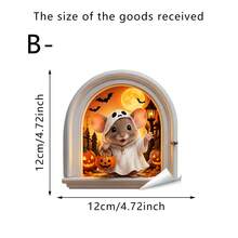 1/5pcs Halloween Cute Mouse Hole Wall Sticker, Cute Animal Pattern, Waterproof PVC Self-Adhesive, Suitable For Living Room - Bedroom - Kitchen - Entrance - Wall Corner Decoration, Halloween Decoration - Mouse Hole Sticker - View 16