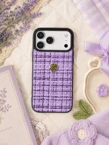1件蕾絲紋理時尚手機殼，適用於Apple智慧型手機，高品質Apple 17手機殼，防震防摔Apple 17 Pro Max手機殼，金色山茶花Apple 17e手機保護殼，2合1 Apple 16手機殼，輕量智慧型手機殼，夏季清爽旅行Android智慧型手機殼，Galaxy S26 Ultra手機殼，可愛手機殼適合送給朋友的禮物，防震半包覆Honor手機保護殼，便攜防震手機殼套 - 紫色 - 查看 3