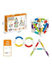 Magnetic Building Blocks Toy, Enhance Intelligence, Develop Hands-On Ability And Logical Thinking, Children's 3D Magnetic Assembly Blocks Set - Multicolor - View 10