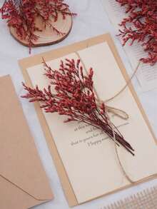 26/55/110/150/300pcs Mini Artificial Baby's Breath And Other Artificial Flowers - For Resin Mold Art And Handicrafts, Colored Bouquets For Hair Accessories, Wedding Wreaths, Table Flowers, Home Decor - For Resin Mold Art And Handicrafts, Ivory White Bouquets For Hair Accessories, Wedding Wreaths, Table Flowers And Home Decor - Red Lover Grass - View 8