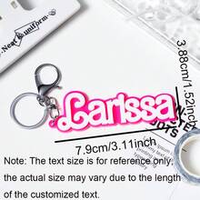 Personalized Acrylic Letter Keychain Bag Charm Pink Accessories Custom Hanging Keychain, Gift For Her, Birthday Gift, Monogram - Multicolor - View 4
