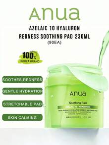 Anua Azelaic 10 Hyaluron 舒緩棉片 230ml (90片)，舒緩棉片，保濕鎮靜，溫和適用於所有膚質，長效保濕，K-Beauty，韓國彩妝，Olive Young，禮品，230ml/7.78 Fl Oz - Azelaic 230ml (90ea) - 查看 2