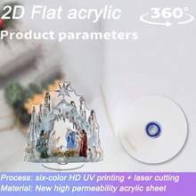 1/3/5件 2D平面壓克力可旋轉耶穌降生場景桌面裝飾品，360°旋轉耶穌誕生小雕像，宗教桌面擺件，適用居家桌面農舍風聖誕裝飾禮物 - 多色 - 查看 9