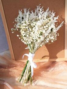 1 Bouquet Mixed Artificial Flowers With Baby's Breath, Eucalyptus And Lavender, Faux Flowers For Wedding Decoration, Tabletop Centerpieces, Home Decor, DIY Floral Arrangements, Vase Fillers, Wedding Bouquets And Party Flowers - White 2 - View 3